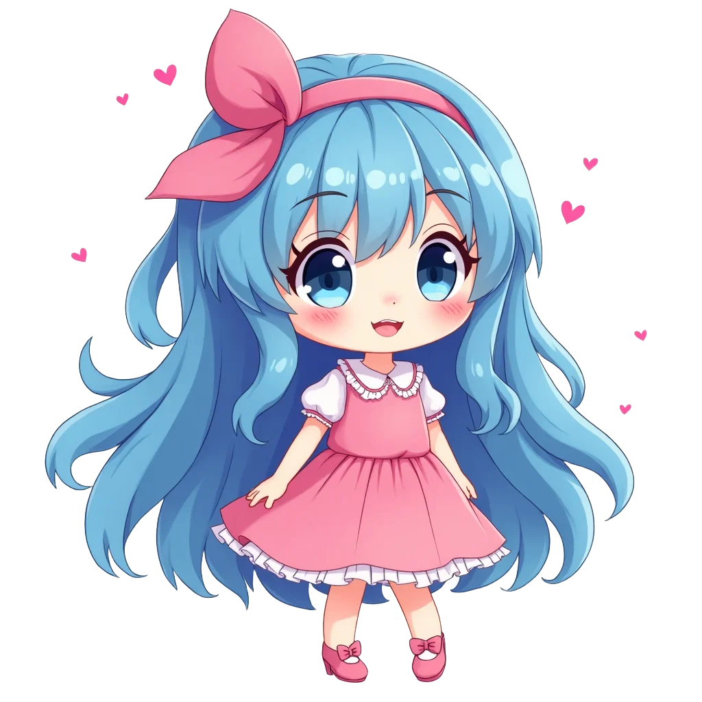 Chibi Girl in Pink Dress